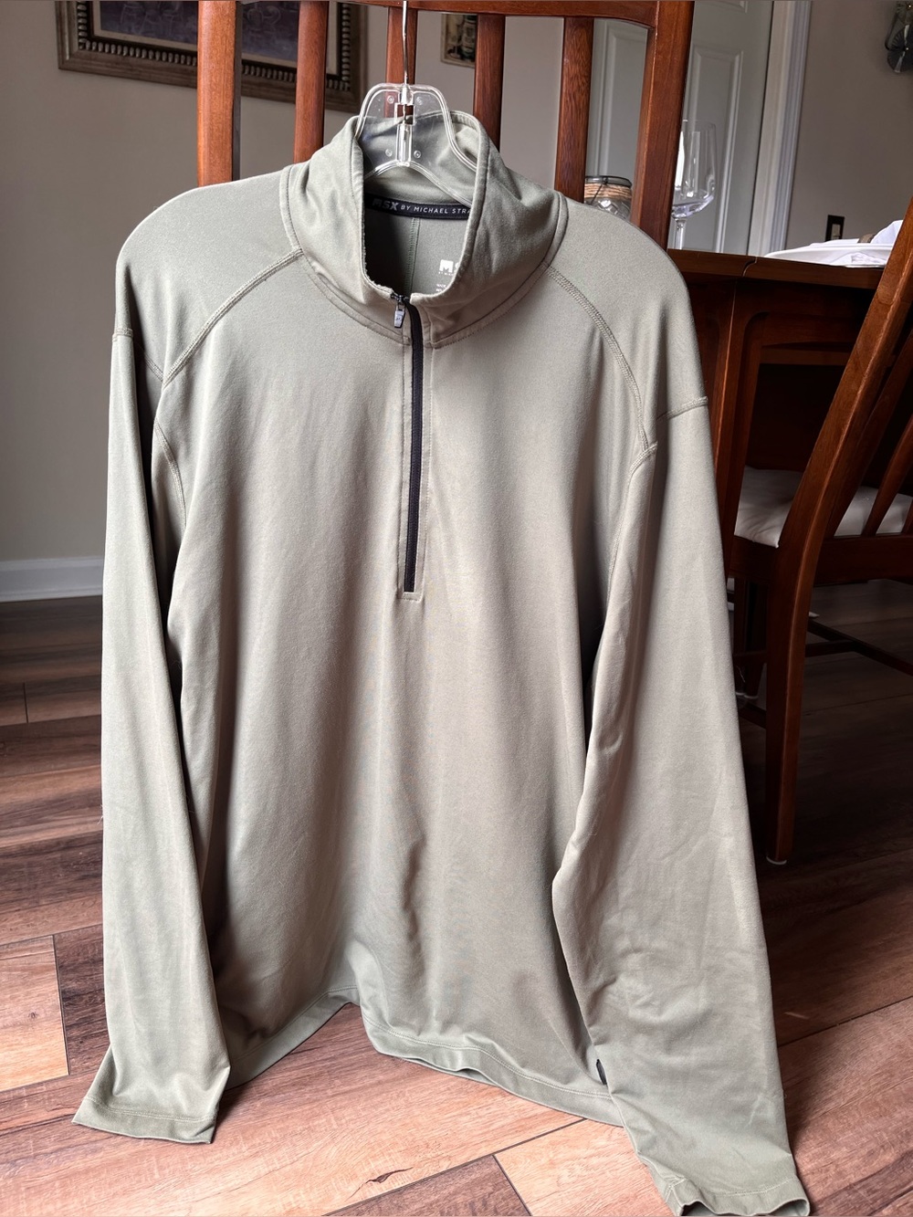 MSX Michael Strahan Sizw Large! Olive Green Quarter-Zip!
